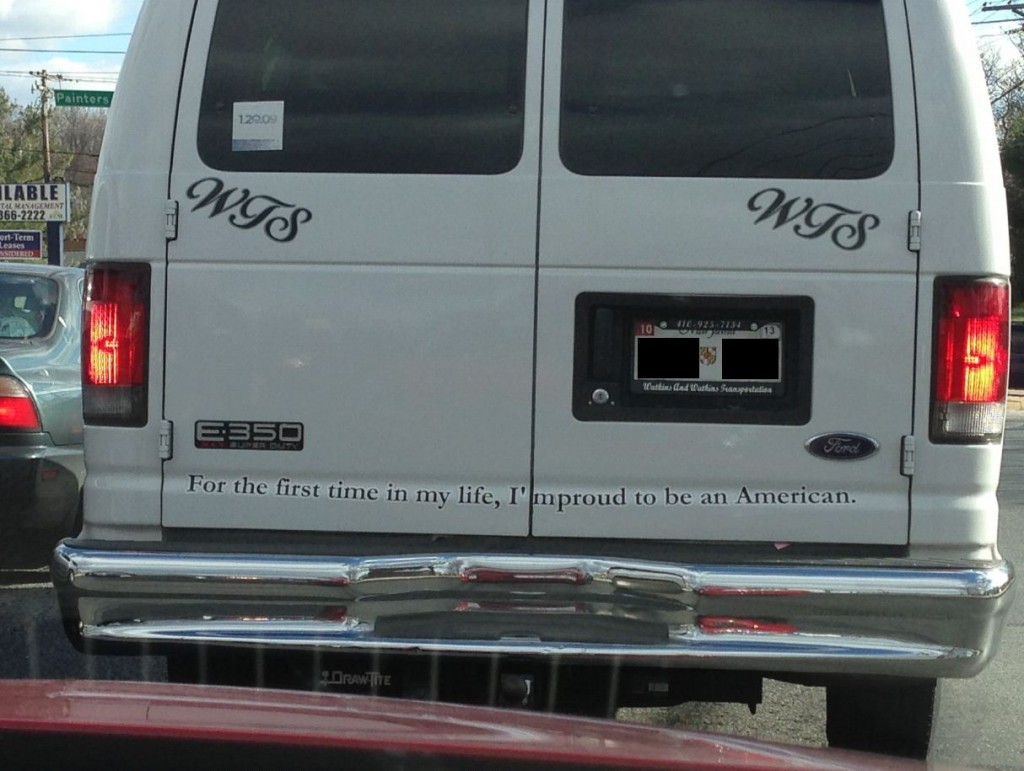 Bumper Sticker - Owings Mills MD - Obama Van
