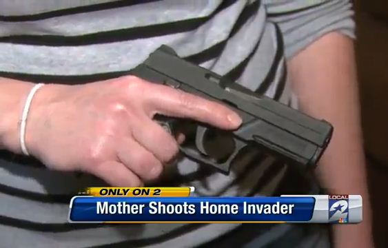 Mother defends self with gun