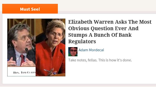 Upworthy Elizabeth Warren most obvious question