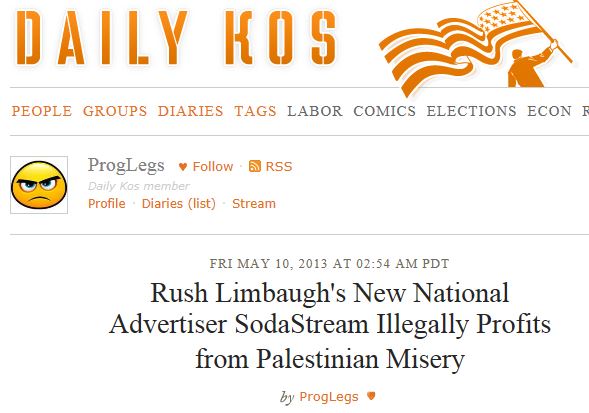 Daily Kos - SodaStream Palestinian Misery