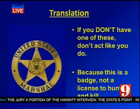 Prosecution closing argument slide Translation U.S. Marshall