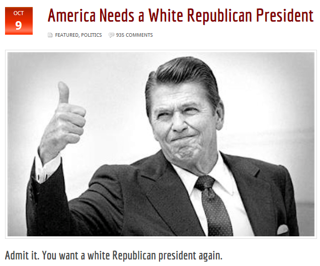 Blacksphere America Needs a White Republican President