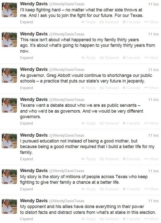 Wendy Davis Twitter 1-28-2014 Good Mother