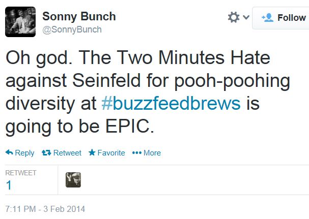 Twitter Sonny Bunch Seinfeld Diversity