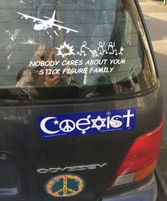 Bumper Stickers - Gig Harbor WA - Coexist Stick Figures