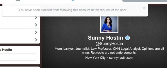 Sunny Hostin Twitter Blocked