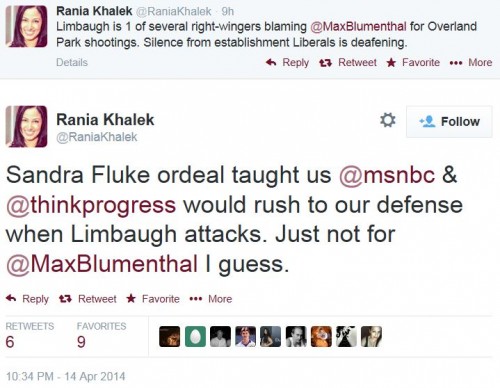 Twitter - @RaniaKhalek - MSNBC not defending Max Blumenthal