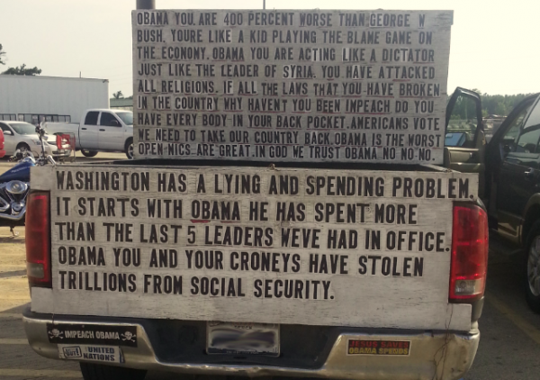 Bumper Stickers - Porter TX - Anti Obama Truck