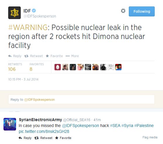 Syrian Electronic Army | Israel Defense Forces | hacked | nuclear leak