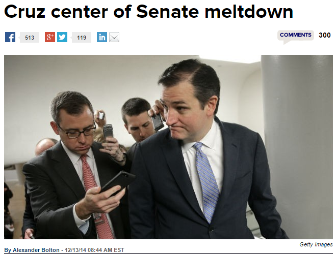 The Hill Ted Cruz Center of Senate Meltdown