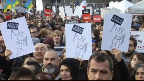 Paris National Unity Rally Signs Je Suis Charlie