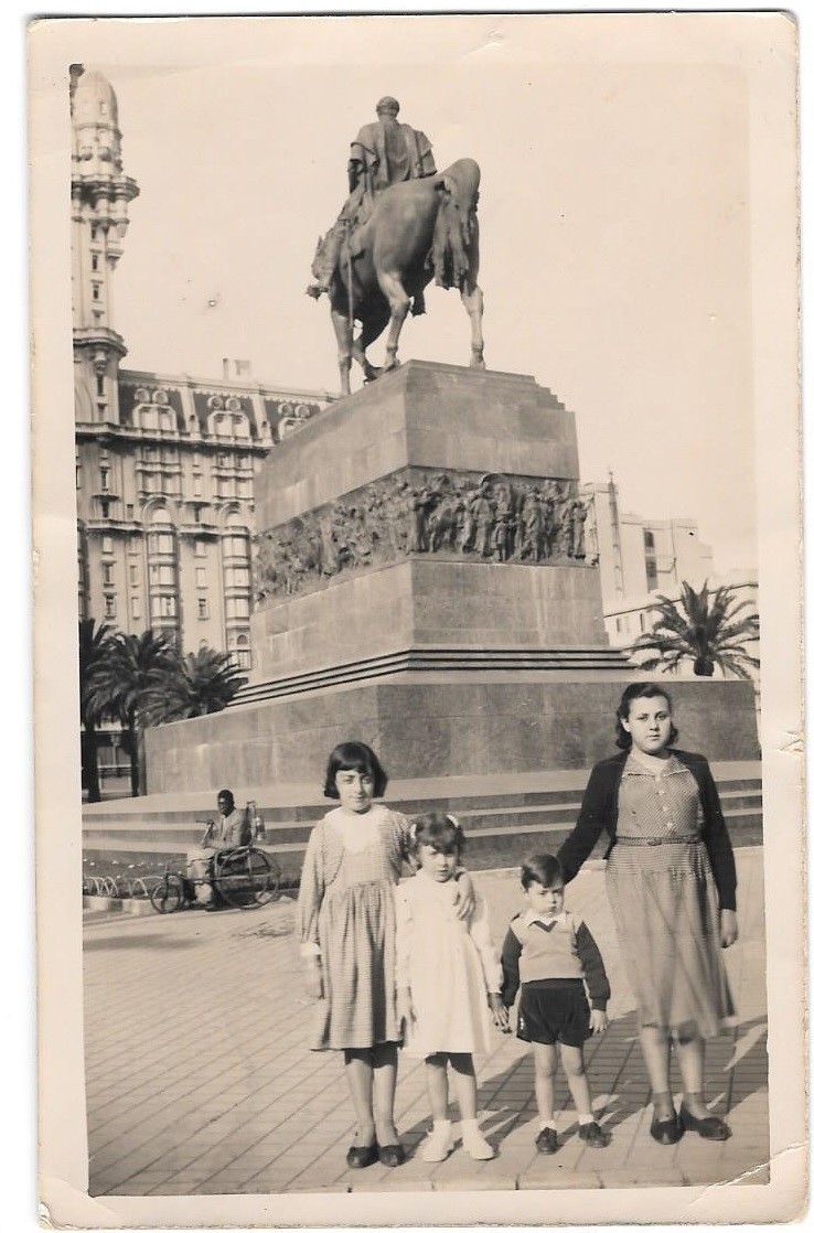[Leon with his 3 sisters in Uruguay.]