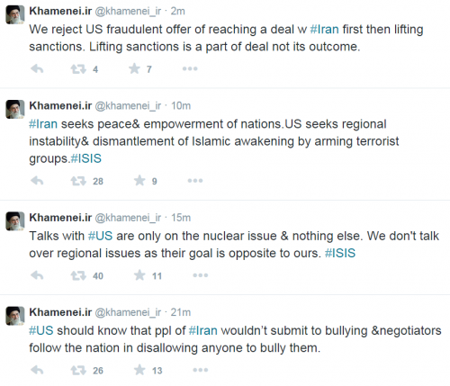 Twitter Khamenei Iran Nuke Talks 3-21-2015 2