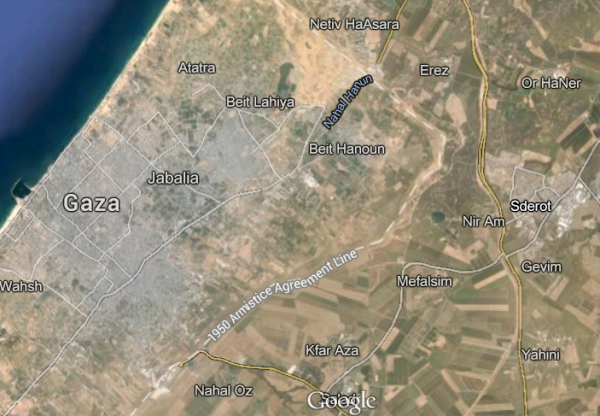 Sderot Satellite Map North Gaza