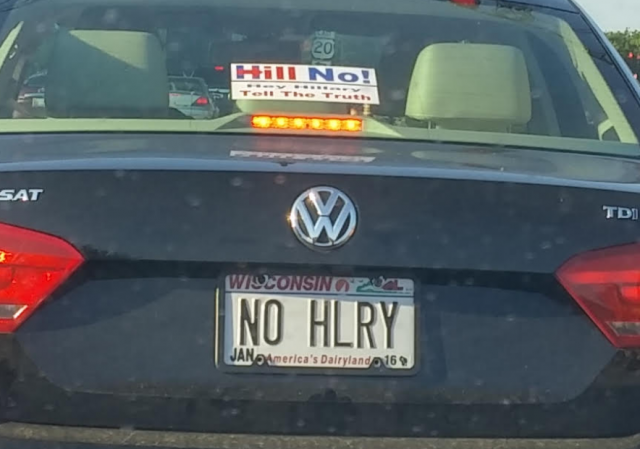 Bumper Sticker - Wisconsin - No Hillary