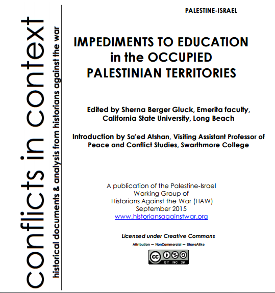 Historians Against The War 2016 Palestine Resolution Guide Cover