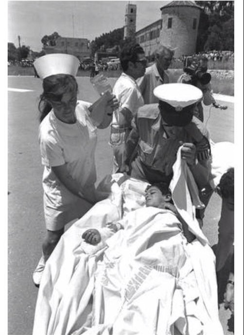 Moshav Avivim Shimon Biton Carried on Stretcher  Nurse