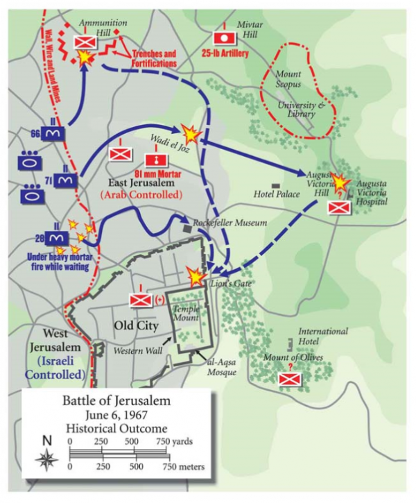 Map of Jerusalem in June 1967