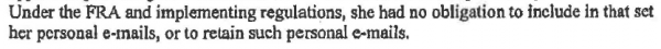 Judicial Watch FOIA Case Huma Abedin - JW Notice re Records Preservation 8-25-2015 - Kendall Letter excerpt