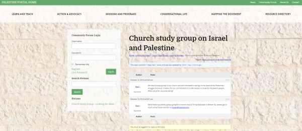 palestine-portal-community-forum-church-study-group