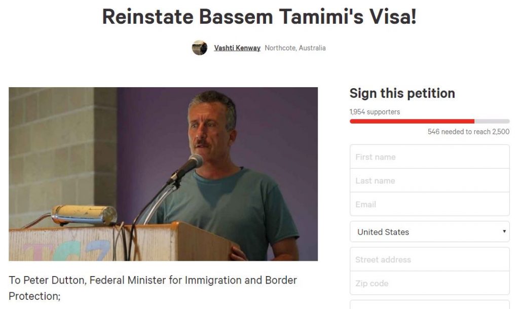 https://www.change.org/p/peter-dutton-reinstate-bassem-tamimi-s-visa