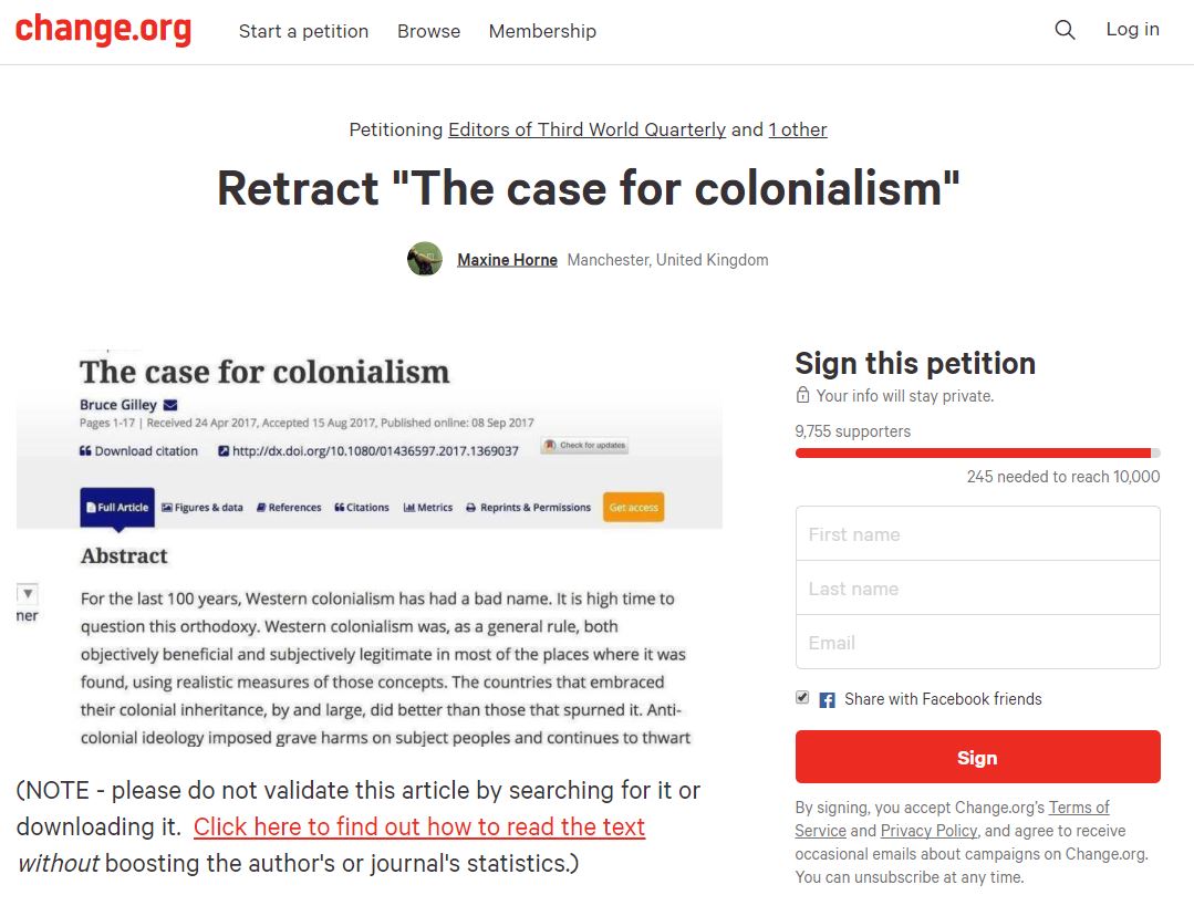 https://www.change.org/p/editors-of-the-third-world-quarterly-retract-the-case-for-colonialism