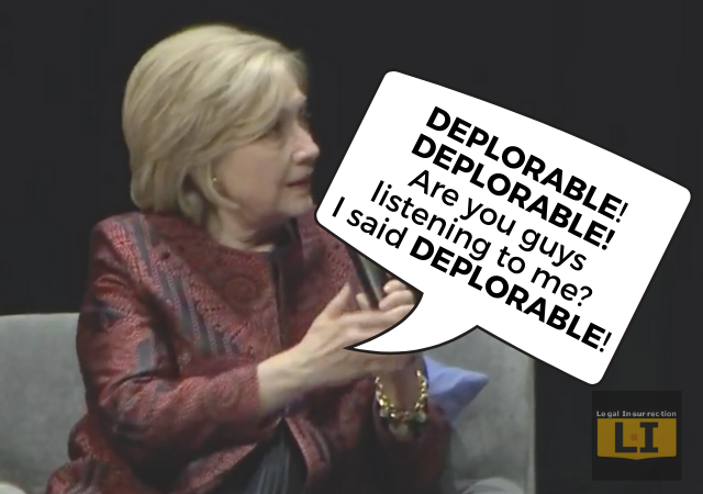Hillary Struggles to Maintain Relevancy by Calling Referring to Trump's Presidency as "Deplorable"