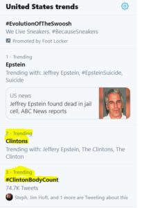 Jeffrey Epstein commits suicide overnight in his jail cell