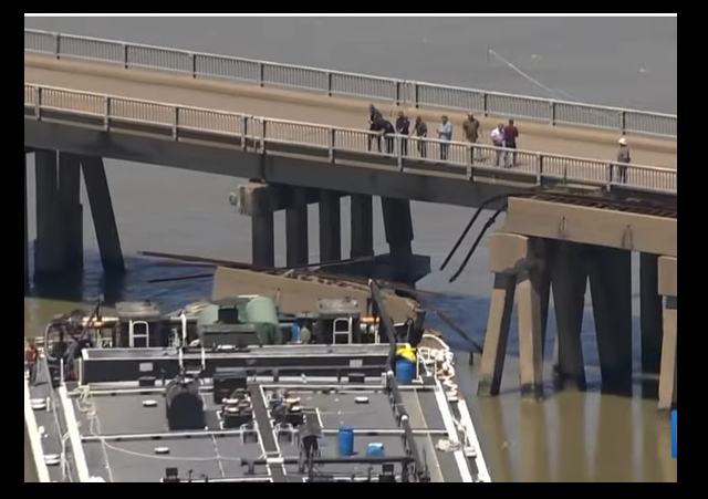 Pelican Island Bridge in Texas Slammed by Barge, Causing Portion to ...